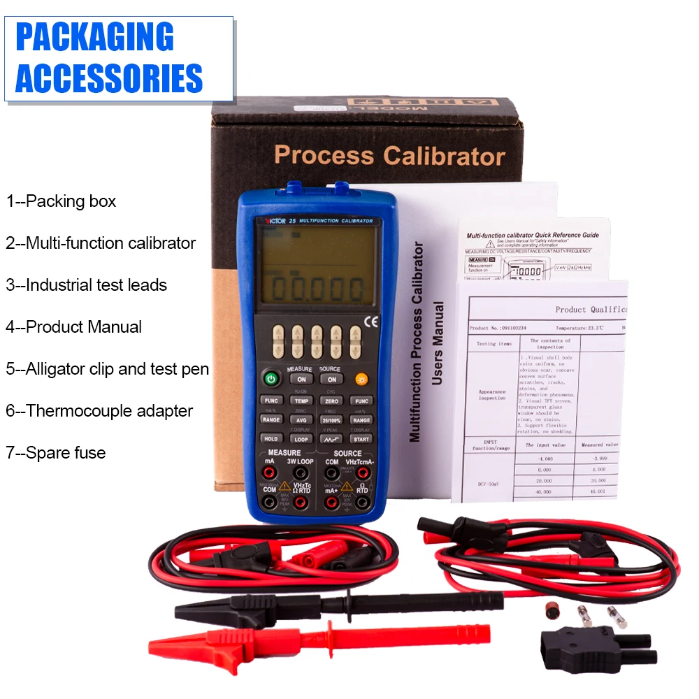 VICTOR 24 Multifunction Process Calibrator RTD Source Measure And Source Output Calibrtator Temperature Monitoring Calibrator