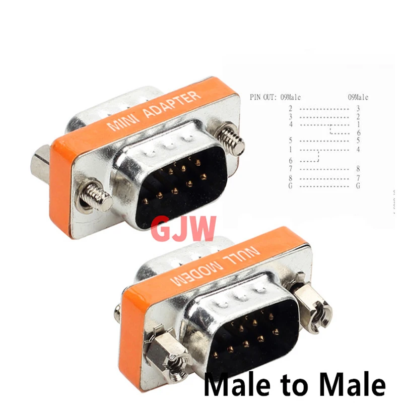 1PCS DB9 9Pin Male to Female/Male to Male/Female to Female/ Mini Gender Changer Adapter RS232 Serial plug Com Connector