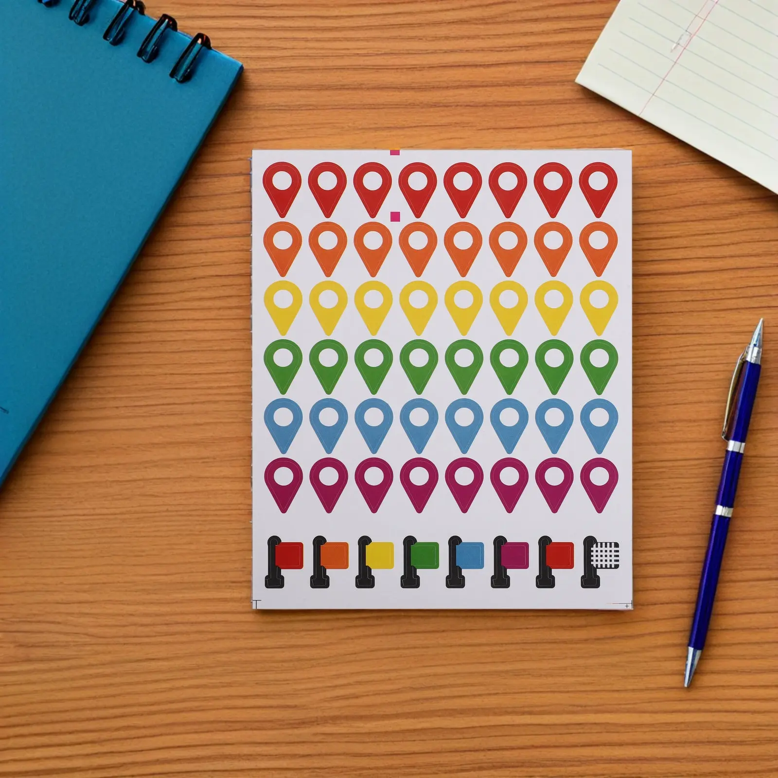 

280Pcs Map Marker Stickers Peel-and-Stick Colorful Location Labels Multicoloured Flag Markers for Travel Adventure Hiking Trail