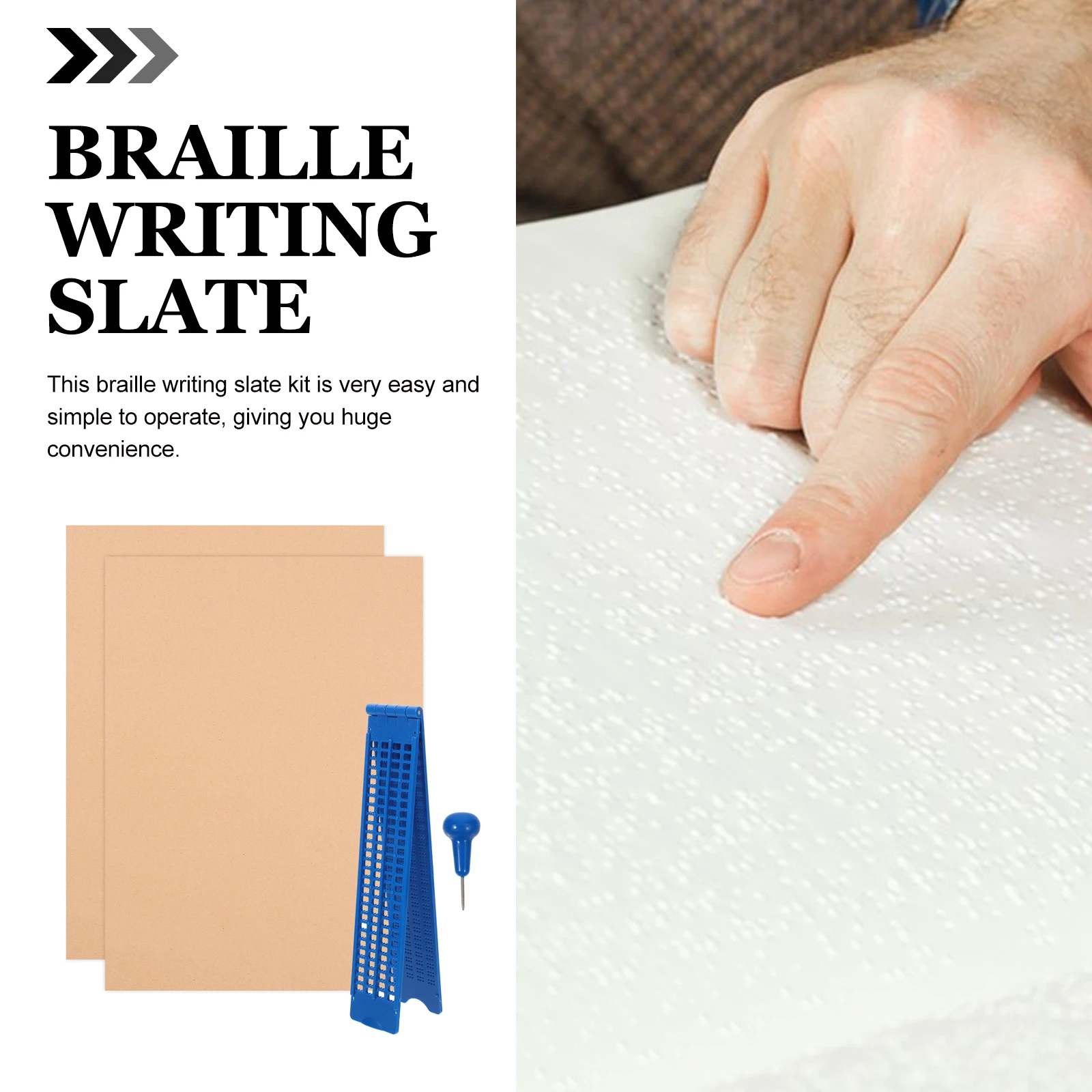 

27 линий, 30 досок для письма Braille со стилусом, 2 листа для слепых, портативный прочный пластик, здравоохранение