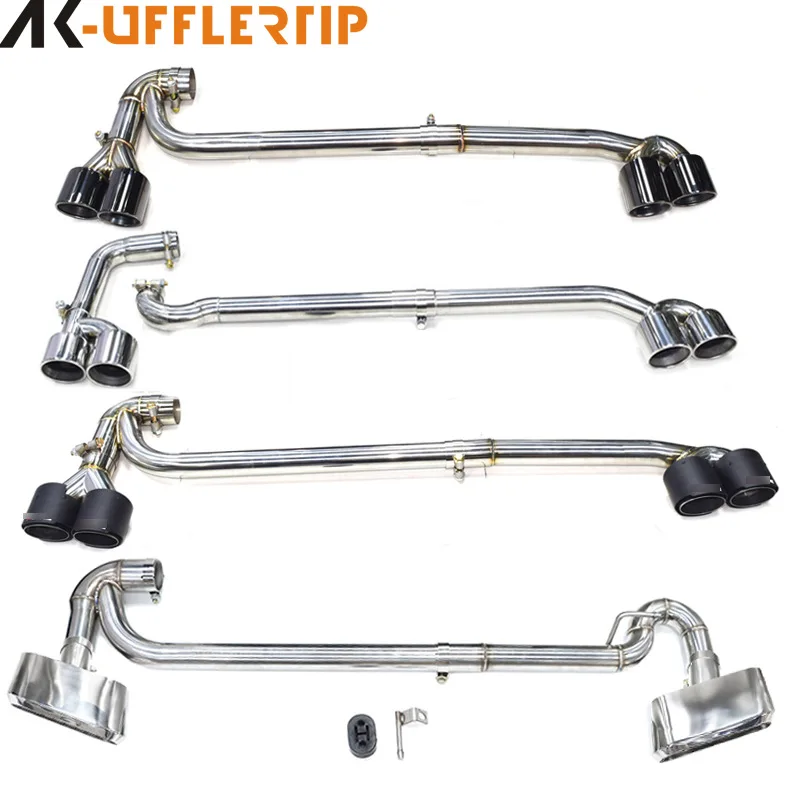 Cocok untuk knalpot modifikasi BMW X3X4, pipa knalpot ganda dua sisi, stainless steel, serat karbon, ujung persegi.