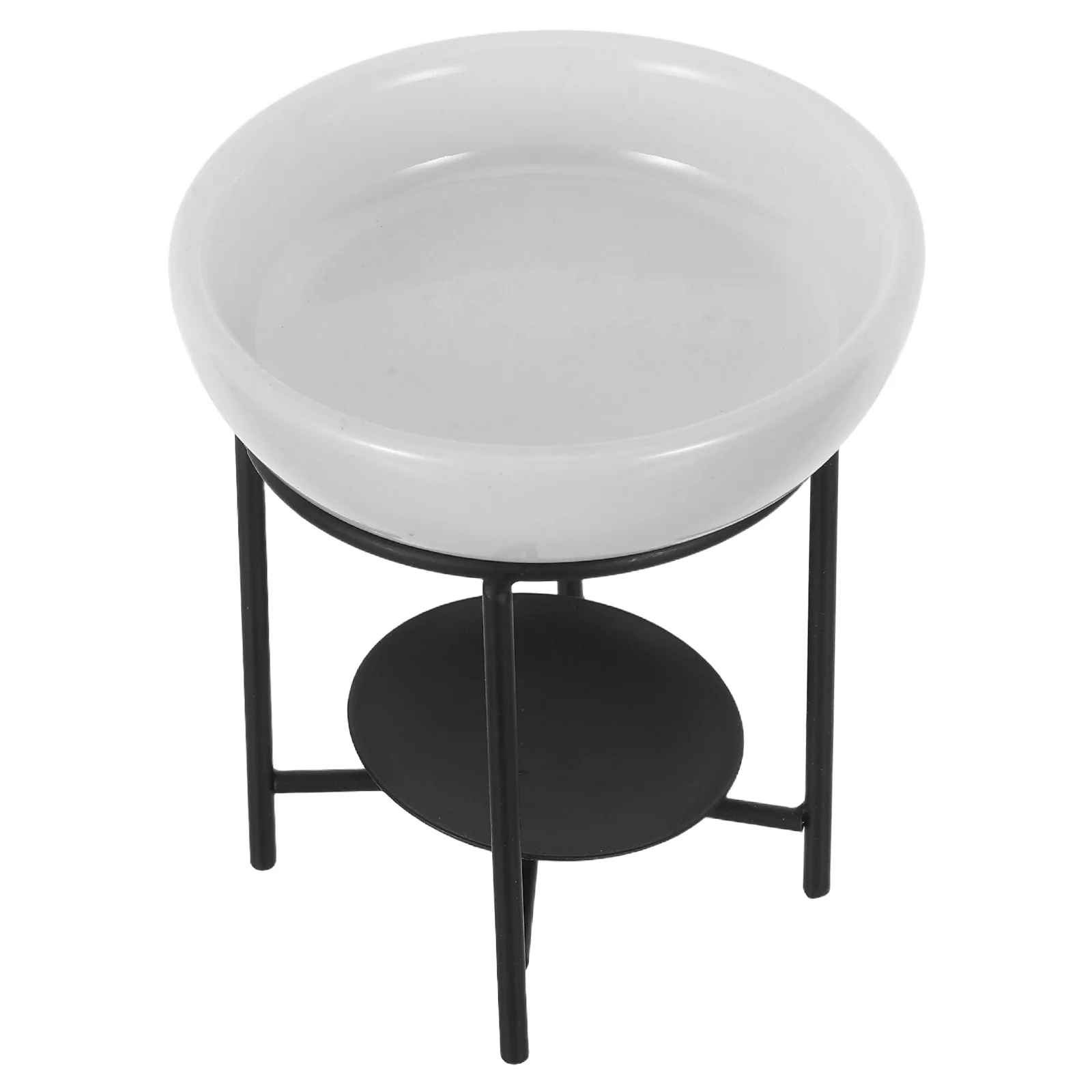 

1 Set Ceramic Oil Burner Black Spillproof Wax Melt Warmer For Essential Oils Even Heat Home Bedroom Decor Tealight Holder