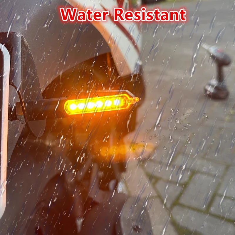 Motorcycle LED Turn Signal Lights Amber 12V 10mm Mini Moto Indicator Lamp Universal Double-Sided Front Rear Turn Signal Lights