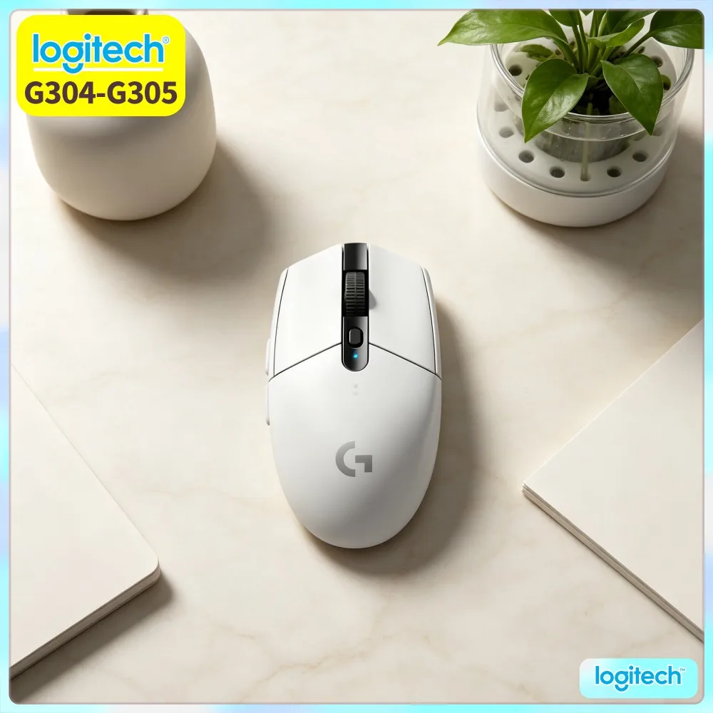 Logitech G305 LIGHTSPEED Wireless Mouse, 12000 DPI HERO, 6 Programmable Buttons, 250H Battery, 99G, PC Mac Gamers Pick