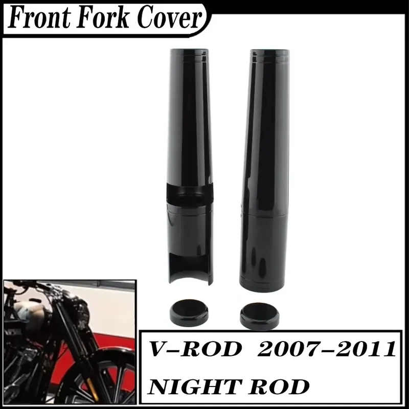 FOR VROD V-ROD NIGHTROD NIGHT ROD SPECIAL Upper Fork Cover Tube Cap Kits Black Aluminum 2007-2011