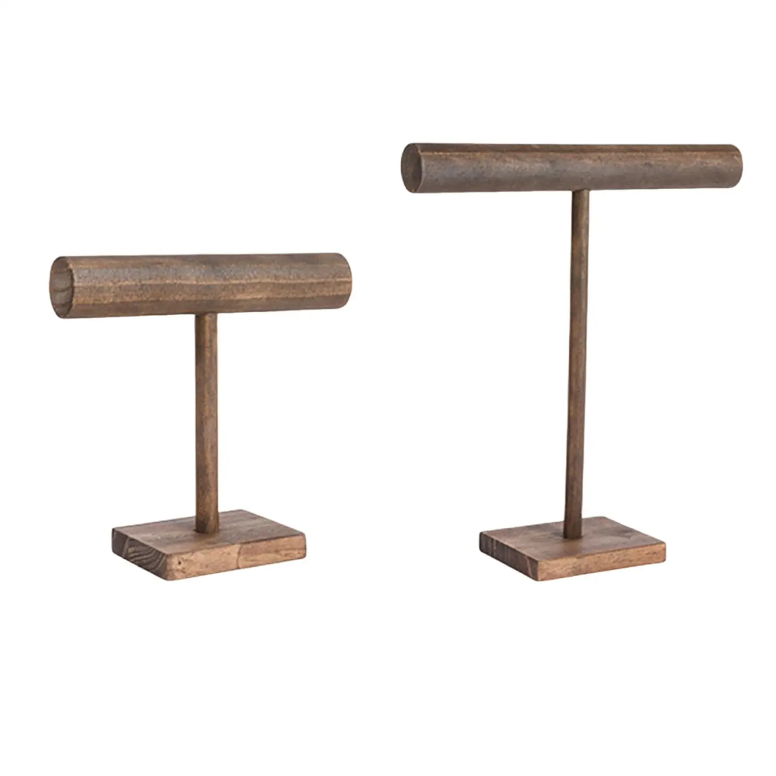 Jewelry Stand, T Bar Multipurpose Decorative Wooden Stable Base Dresser Jewelry Organizer for Earrings Watch Pendants Rings
