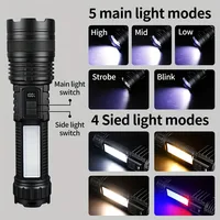 LED Flashlight Rechargeable Long-Beam Portable Outdoor Emergency Lighting With Long Battery Life, Suitable For Camping And Hiki 4