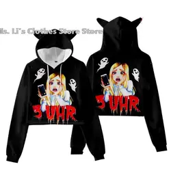 New Rebekah Wing Merch Beki Fluffy 3D Fashion Cat Ears Top Women leaking navel Sweatshirt Sexy Girl Y2K Hoodie Kawaii Tops