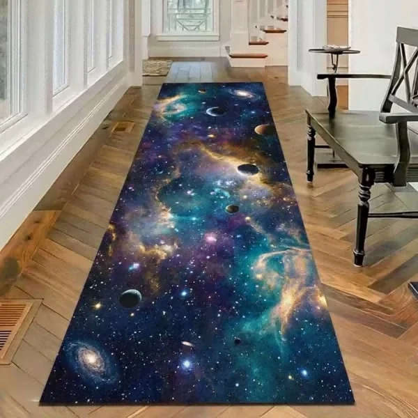 Oversized Printed Hallway Carpet, Crystal Velvet Runner Mat, Absorbent Thickened Non-Slip Floor Rug for Corridor and Entryway