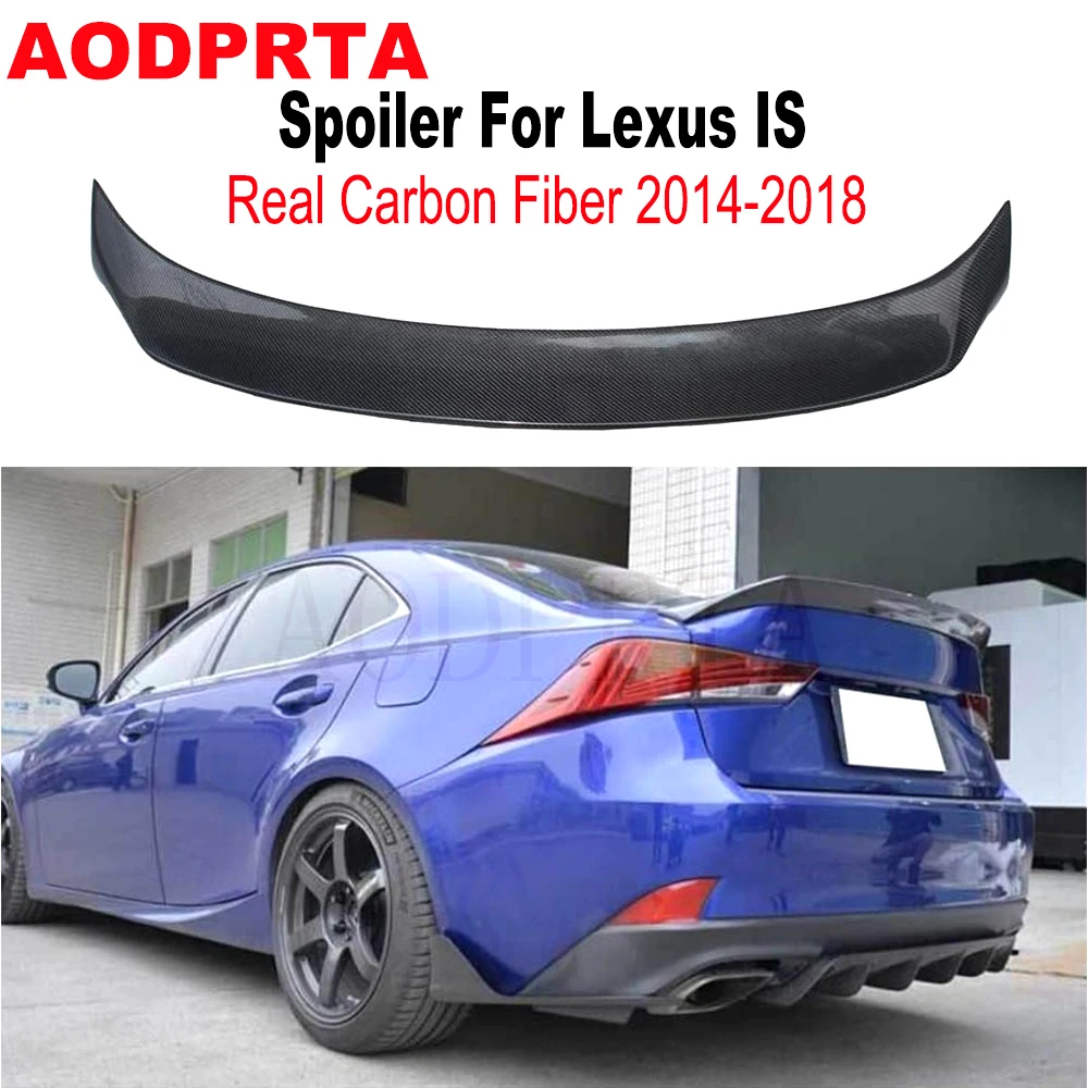 For Lexus IS IS250 IS300 IS350 Spoiler Carbon Fiber Rear Boot Trunk Wing Lip Lid 2014-2018