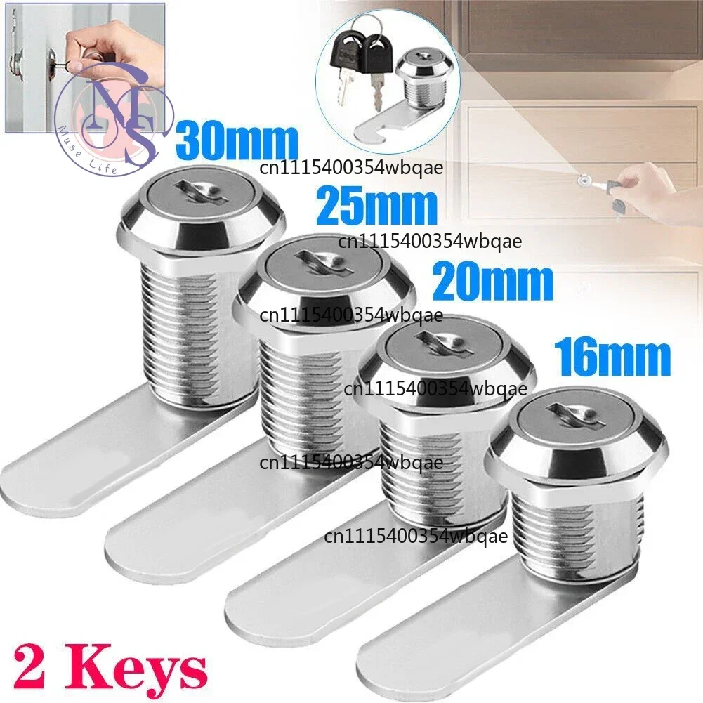ZOCI-FOR-16/20/25/30mm Cam Lock Furniture Cabinet Drawer Mailbox Security Lock With 2Keys Office Desk Replacement Part