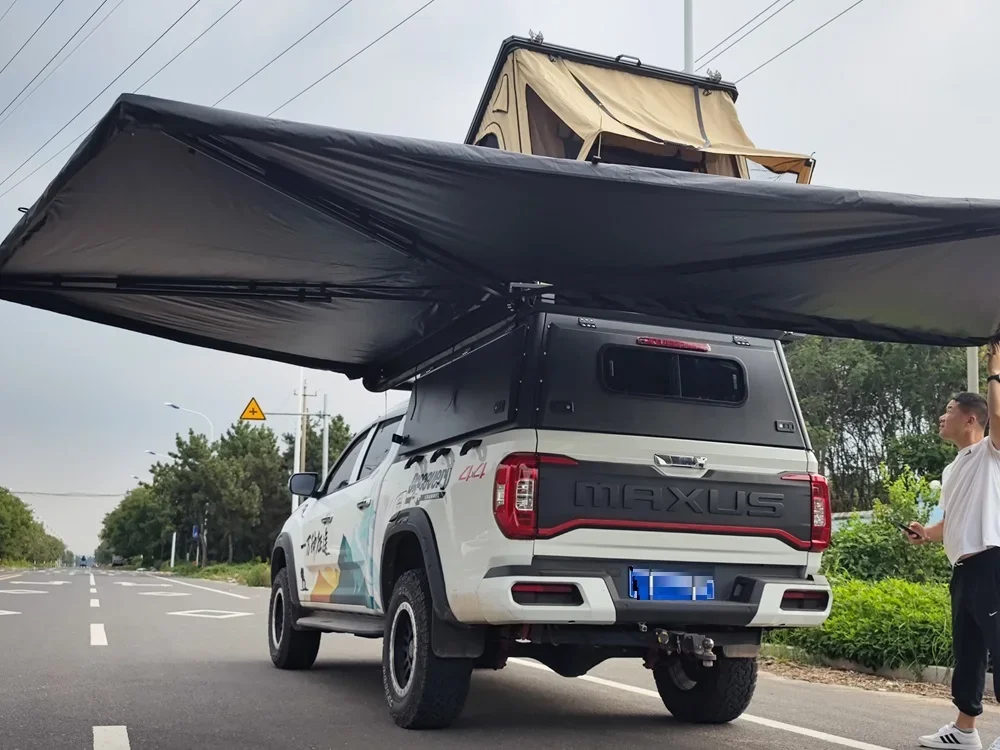 New Arrival Free Standing pickup Side Awning Tent 270 Degree Aluminum Frame UV Protection Waterproof Sun Shelter for SUV MPV