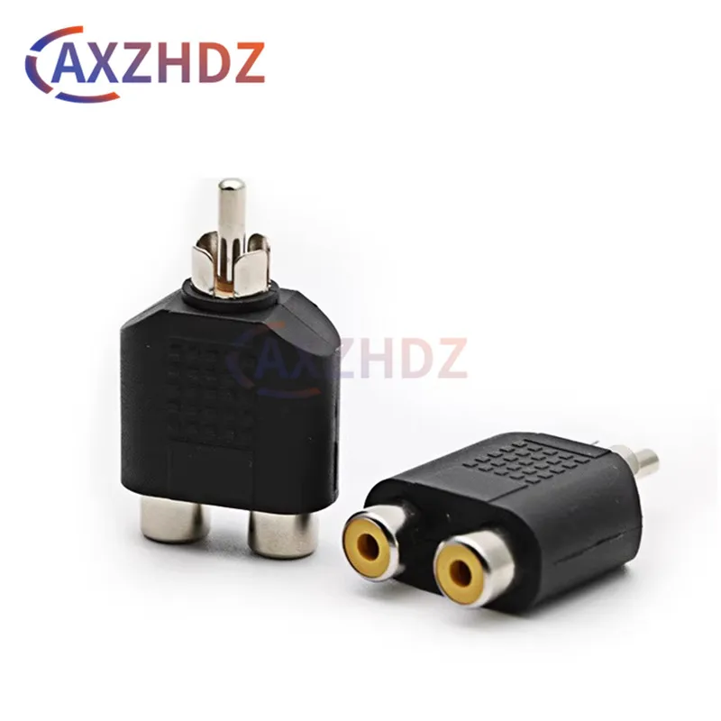 10PCS Lotus Plug Audio RCA Male to 2RCA Female Video Adapter AV Y Splitter Adapter Mono to Stereo Adapter Converter