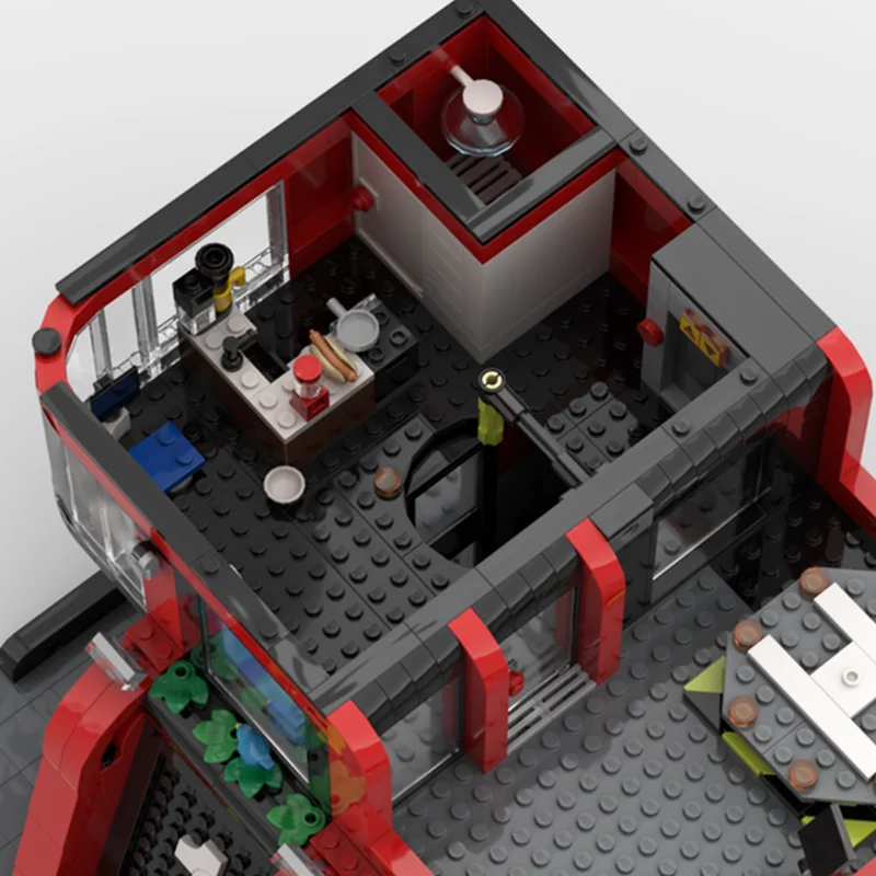 NIEUWE 925PCS MOCFire Station Modulaire modulaire gebouwcollectie Valentijnsdag Verjaardagscadeau Creatieve bouwstenen