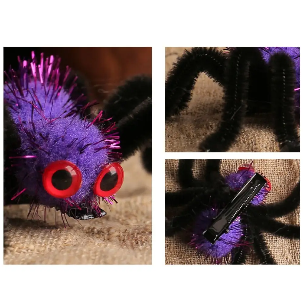 Simulation Halloween Spider Hair Clips Plastic Barrettes Halloween Headdress Cute Animal Hair Jewelry Spider Hairpin