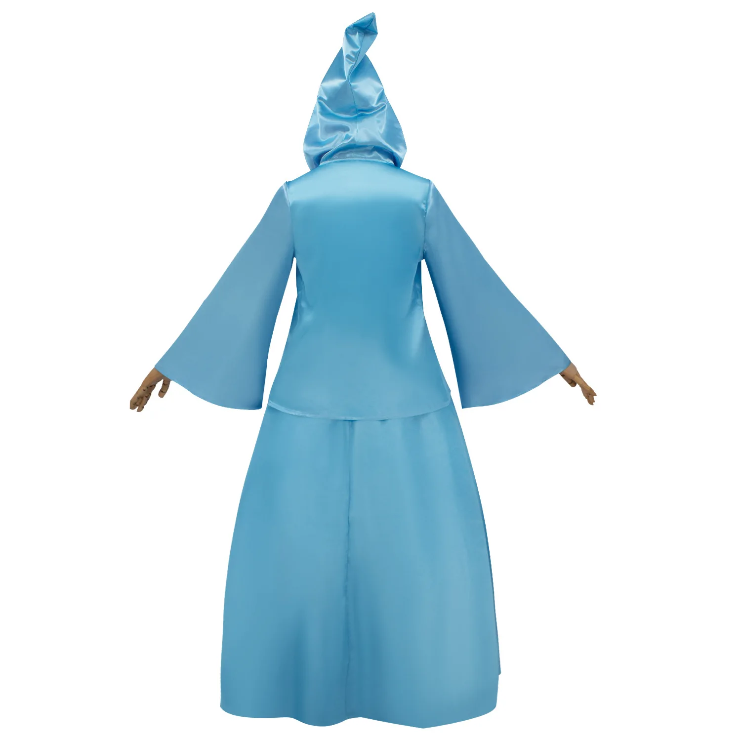 Damenbekleidung Qiyuan Fairy Godmother Robe Luxuriöses Kapuzenkleid mit Umhang Halloween Cosplay Karnevalsparty Musterkostüm – Detail 9