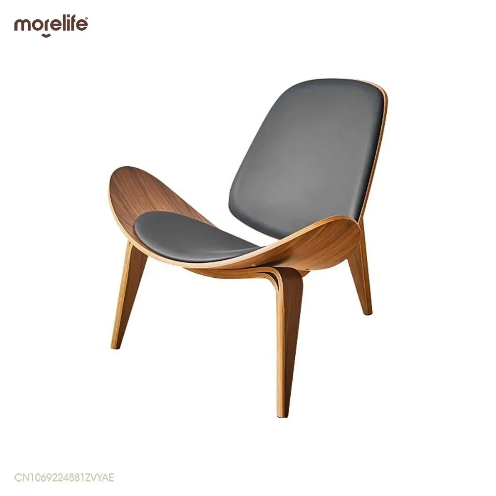 

Denmark Design Living Room Chair Smiling Shell Chair Creative Simple Sofa Armchair Plywood Leisure Lounge Chairs Home Furniture