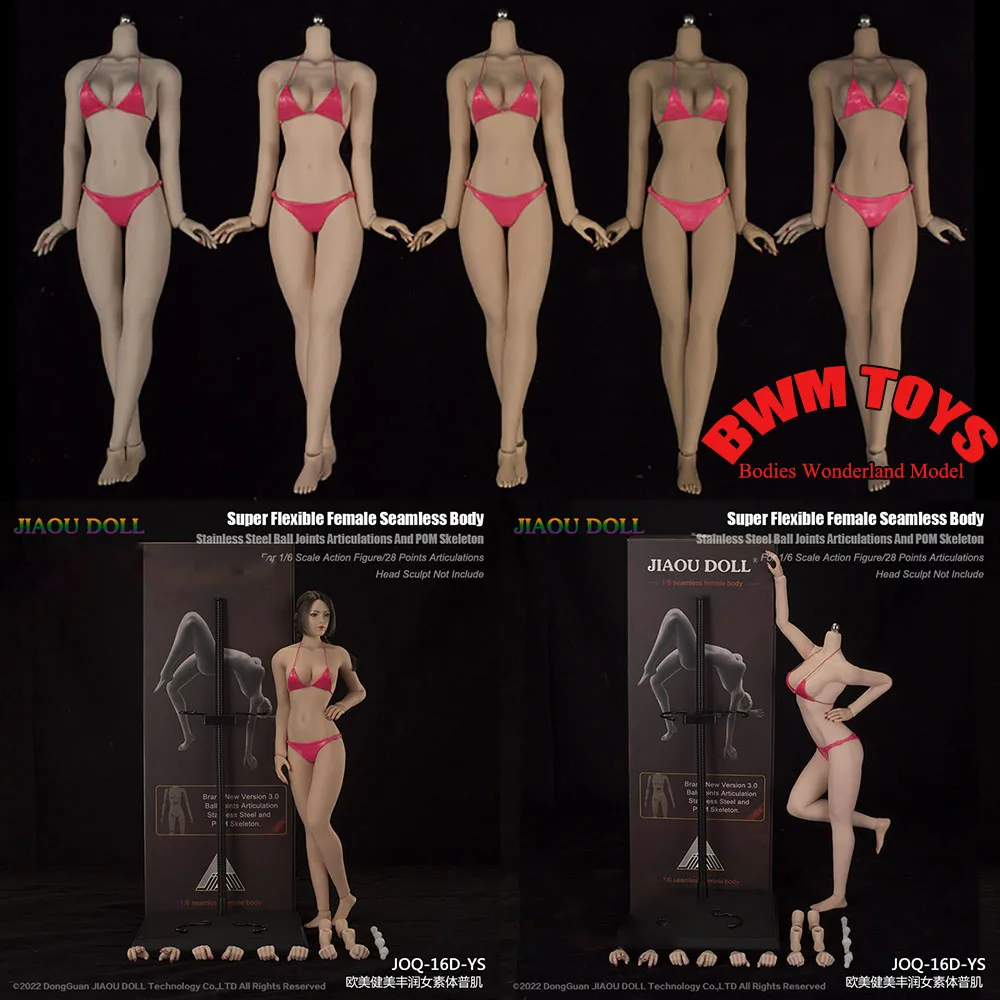 

NEW JIAOU DOLL JOQ-16D-WS01 1/6 Scale European Beauty Plump Seamless Body with Detachable Feet Model for 12'' Action Figure