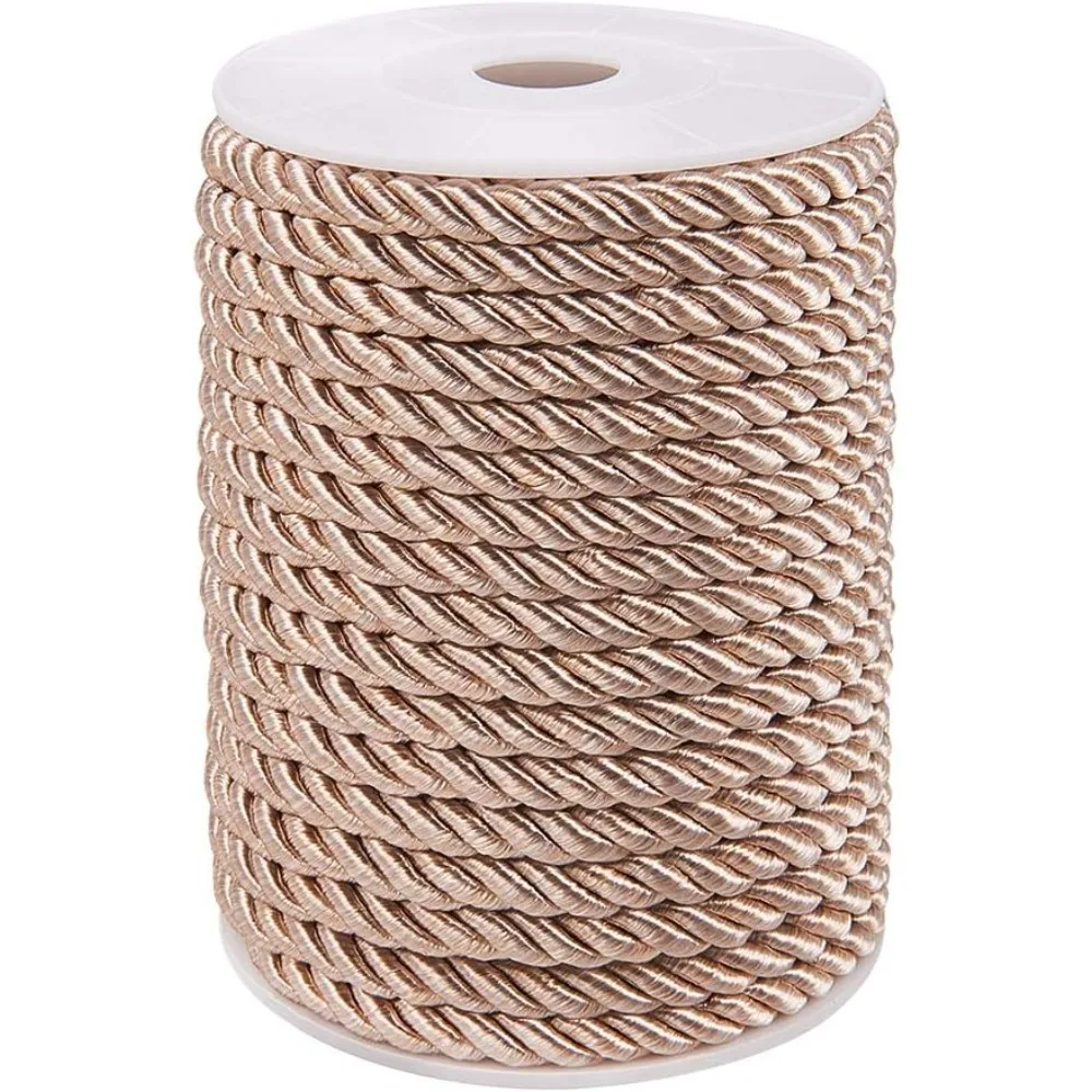 5mm Twisted Cord Rope 18 Yards Twisted Silk Ropes Satin Shiny Cord Nylon Twisted Cord Trim Thread String for Home Making Kit