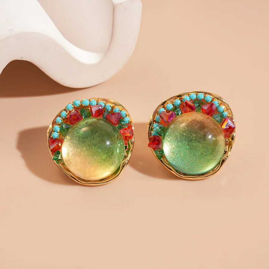 Round Coloured Glaz…