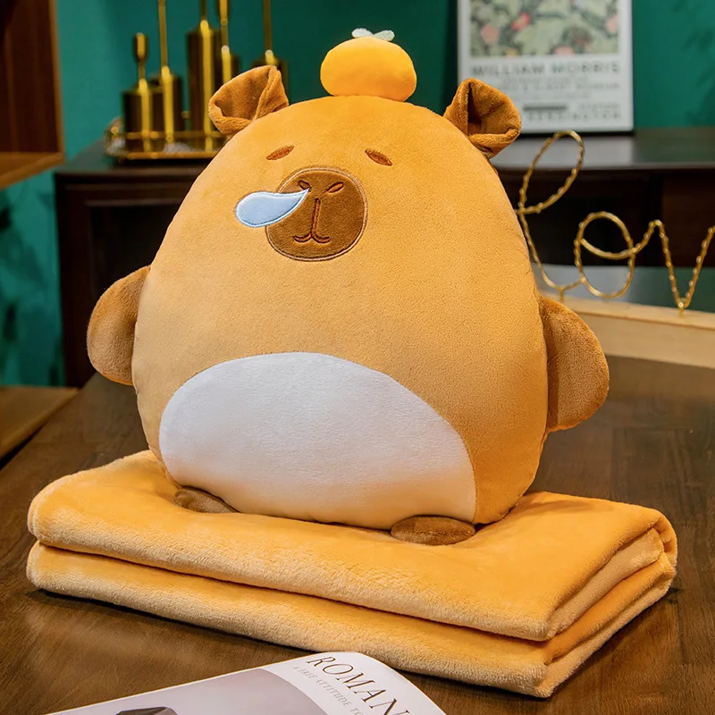 New Capybara Kapibara Hand Warmer Pillow Blanket Three-in-one Office Home