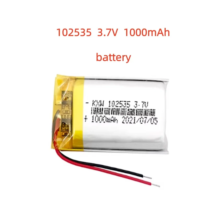 

3.7V 1000 mAh 3.7Wh Rechargeable Polymer Li Lipo Battery 102535 For GPS Instrumentation Driving Recorder LED Light DashCam