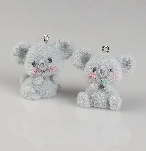 10 Pcs Resin flocking koala Charm Pendant  Jewelry DIY Bracelet Earrings Decorative Material Accessories view 2