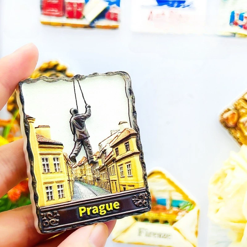 Prague Fridge Magnet - Iconic 3D Hanging Man Sculpture Unique Czech Surreal Art Souvenir & Conversation Starting Gift for Decor
