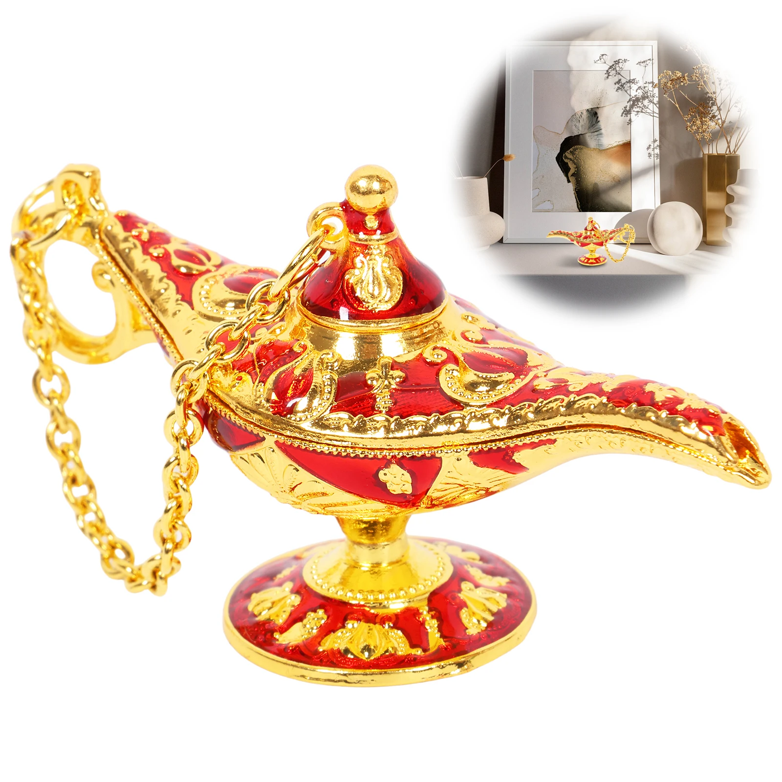 Aladdin Lamp Classic Aladding Magic Lamp Decor Creative Legend Wishing Light Decor Desktop Crafts Ornament for Home Decoration
