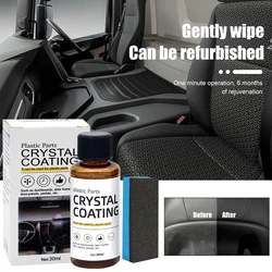 Crystal Coating Remodelar Agente com Esponja, Restaurador de Peças Plásticas de Longa Duração para Carro, Fácil de Usar, 30 ml, 60ml