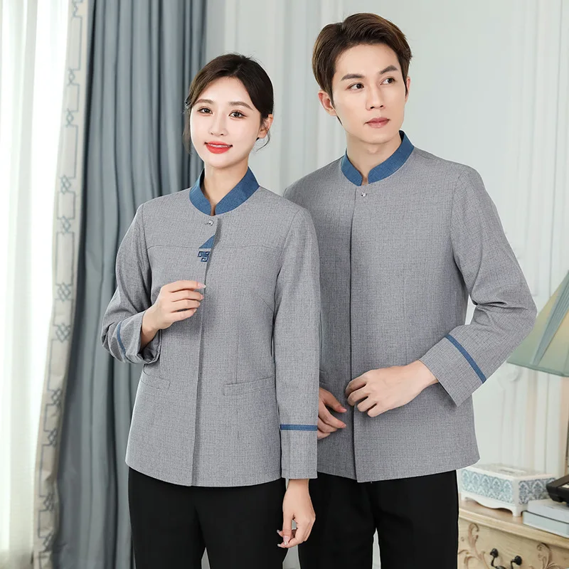 

Cleaning Service Long Sleeve Autumn Winter Hotel Guest Room Cleaner Work Uniform Top Property Auntie Workwear Uniform
