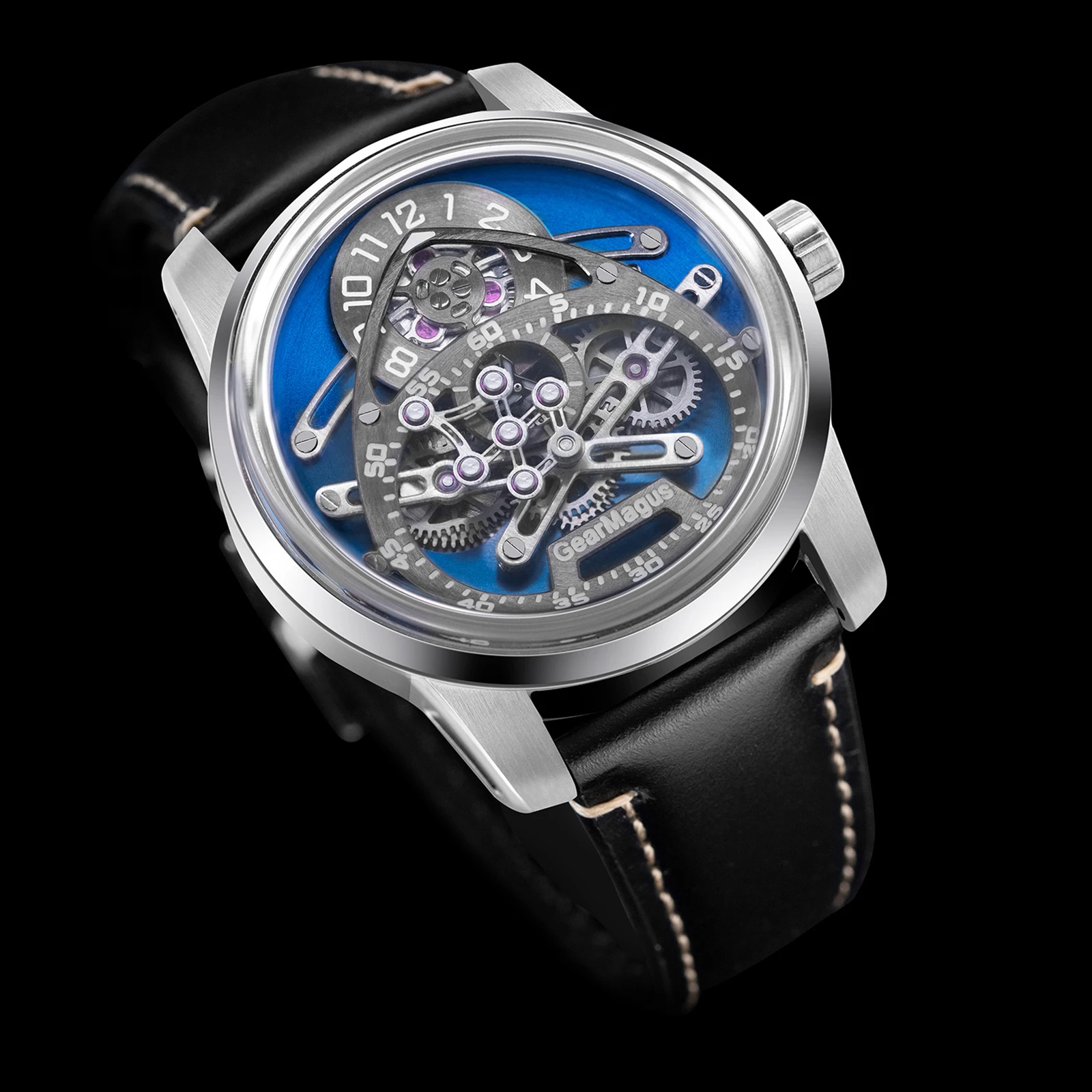 

OBLVLO Мужские автоматические часы 42 мм Механические наручные часы Водонепроницаемые сапфировые уникальные концептуальные циферблаты Limited