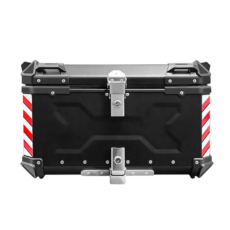 

Factory Hot Selling 85L Black X Design F2-MOTO Universal Motorbike Top Box Aluminum Top Case Motorcycle Metal Tail Box