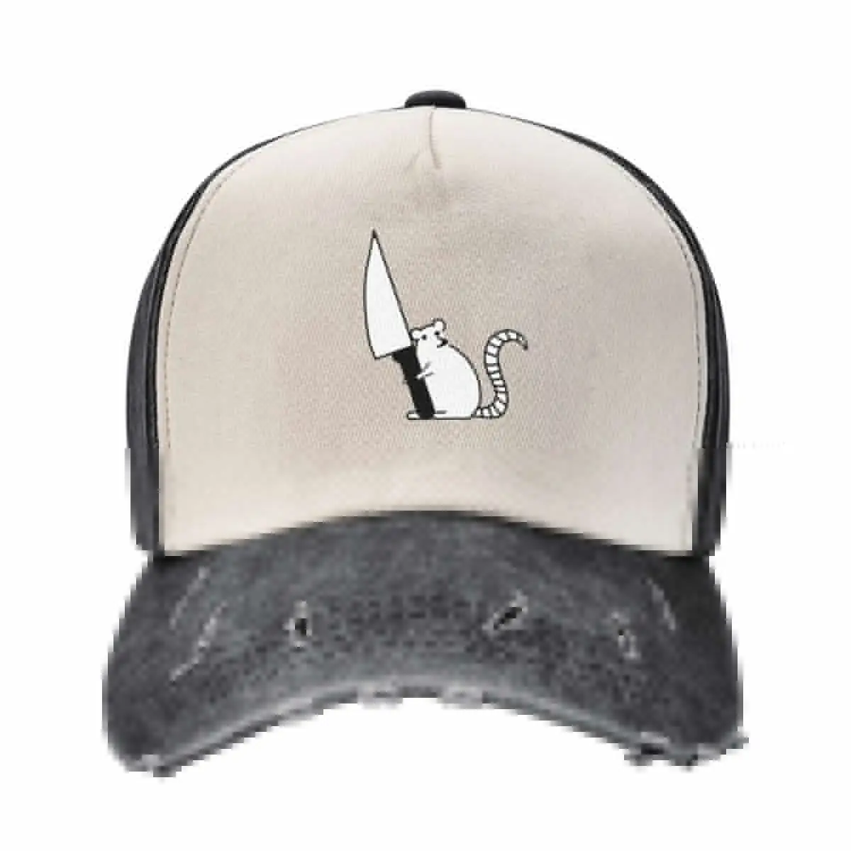 Rat with Knife Baseball Cap Hat Luxury Brand Sun Cap Fishing cap Anime Hat Ladies Men's