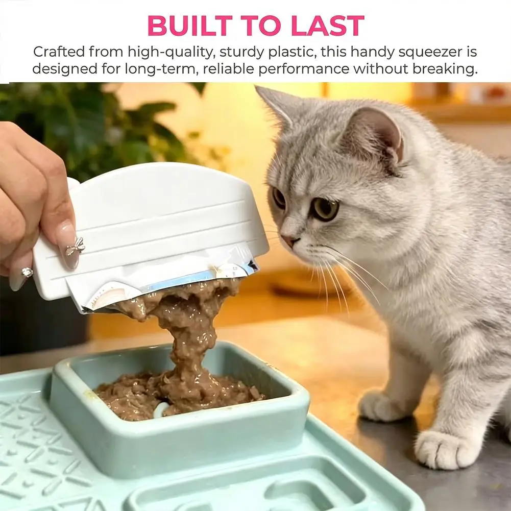 Cat Food Squeezing Practical Tool Zero Waste Feeder Pet Feeding Aid Compact Design Durable Plastic Sanitary Materials Wholesale