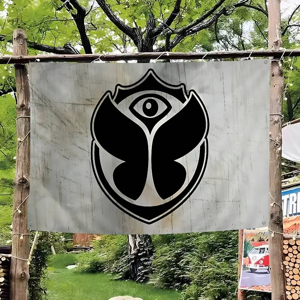 T-Tomorrowlands Music Logo Cartoon Flag Wall Hanging Banner Decoration Household Home Decor