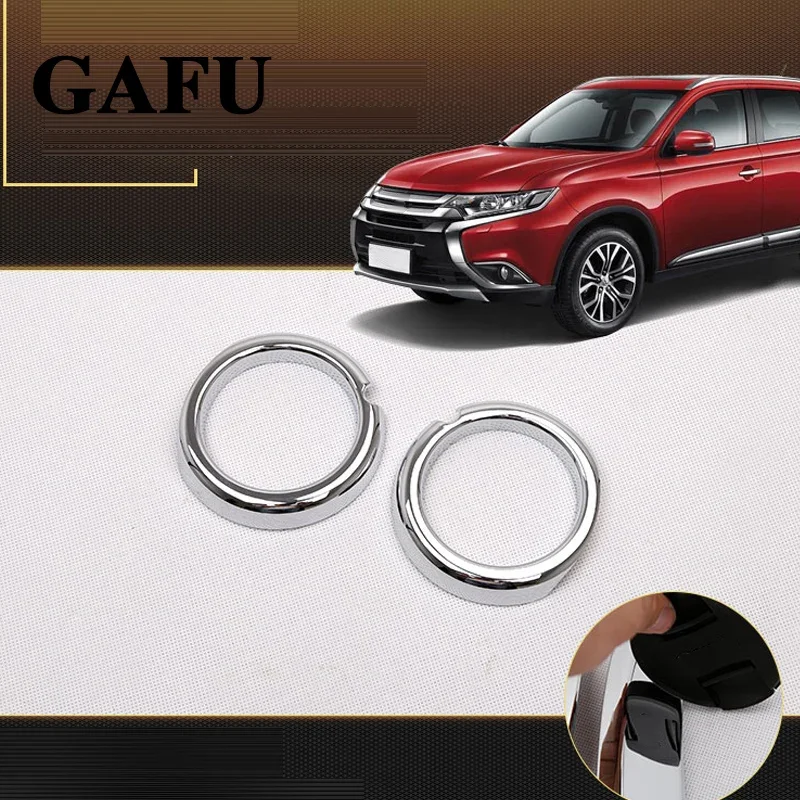 For Mitsubishi Outlander 2016 2017 2018 2020 Chrome Front Fog Light Lamp Cover Insert Trim Foglight Molding Garnish Accent Frame