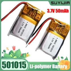 501015 Lithium Polymer Battery 3.7V 50mAh LiPo Rechargeable Batteries for DVD GPS Tracker Bluetooth Headsets Hearing Aids Toys