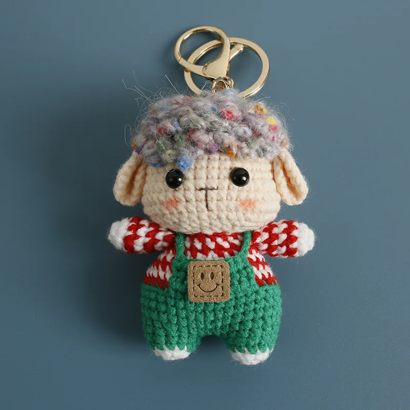 Gehäkelter Tier-Schlüsselanhänger, niedlicher handgewebter Anhänger, kreativer Mini-Stricktier-Schlüsselanhänger, Geschenk für Freunde – Detail 7