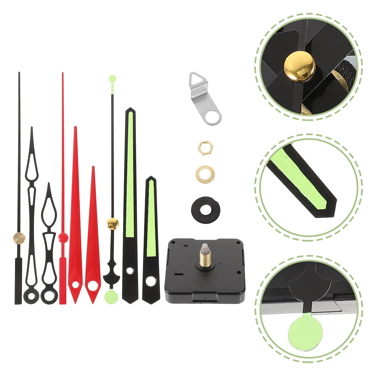 

1 Set Mechanism Replacement Kit Silent Design Operated Wall Movement For Diy Crafts Repair Works Night Light Function