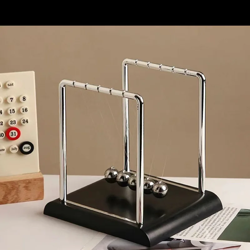 Newtons Cradle Balance Balls Physics Science Toy Metal Pendulum Ball Desktop Stress Relief Decor Ornament for Office Home Gift