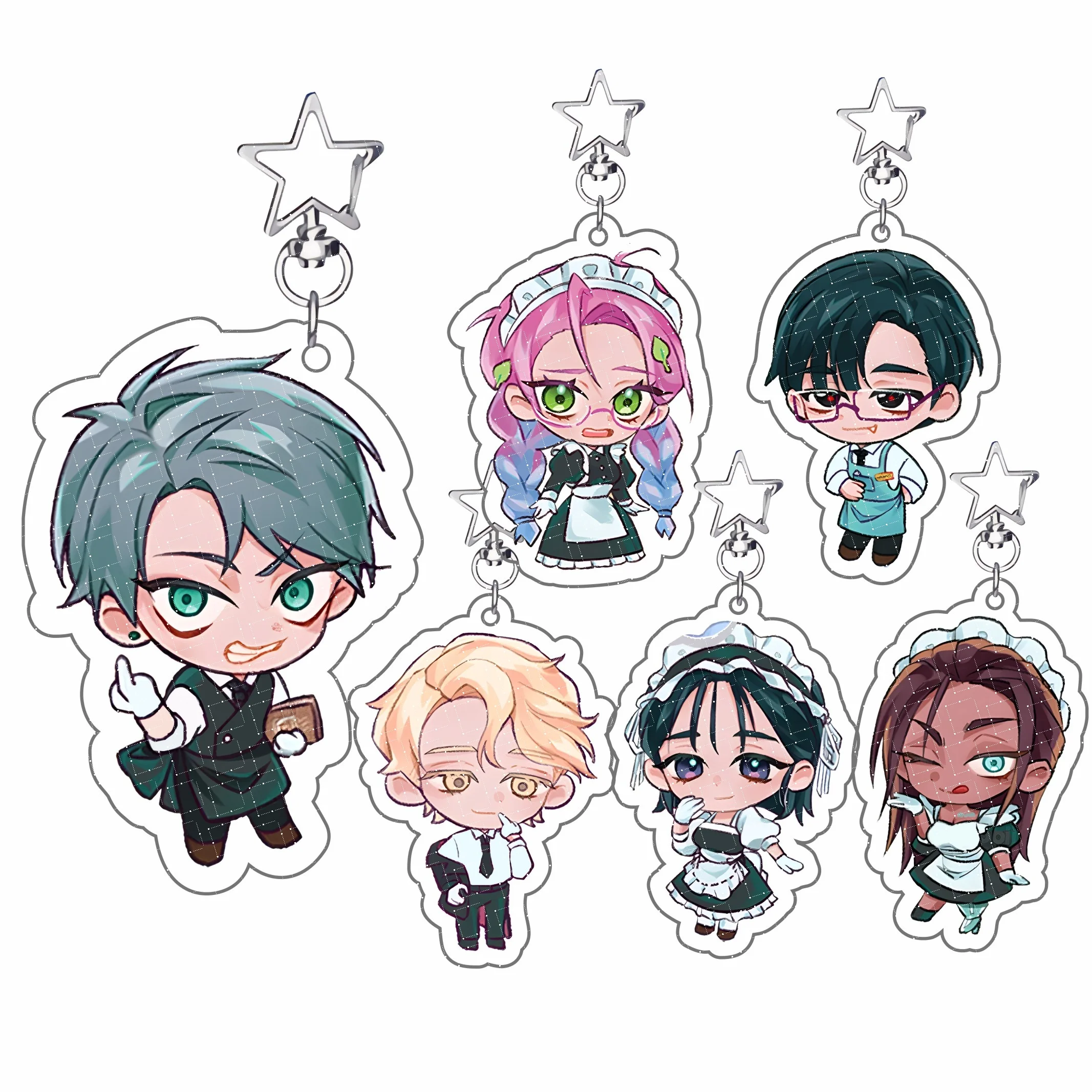 Popular Anime ALIEN STAGE Keychains Pendant Car KeyChain Acrylic MIZI SUA TILL IVAN HYUNA LUKA Fans Cosplay Accessories Gifts