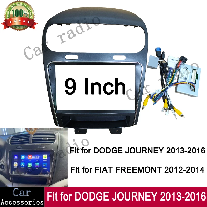 Para dodge vigney 2013-2016/faat freemont 9 Polegada rádio do carro android quadro estéreo player unidade principal painel de fáscia capa do painel