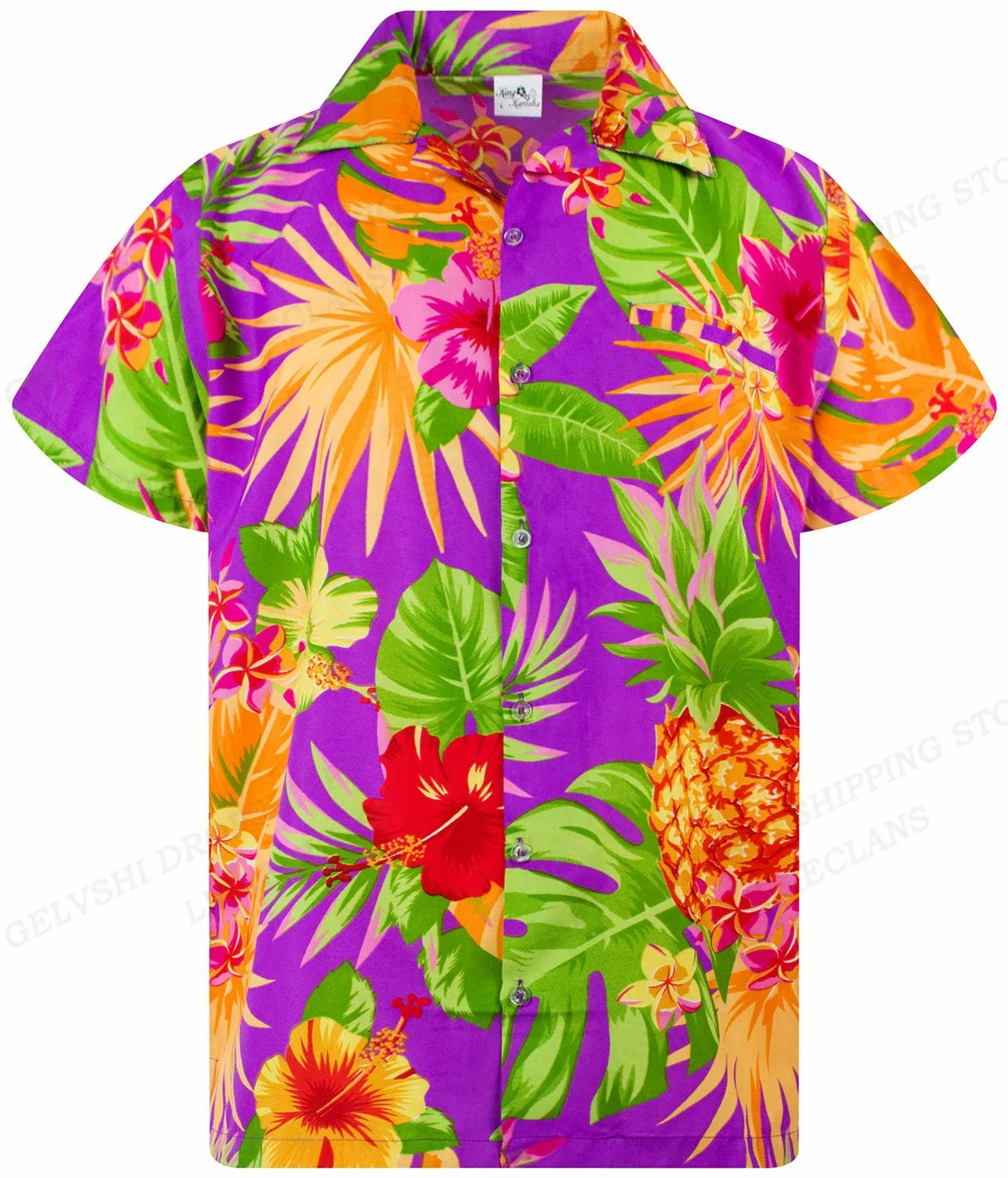 Tropic Floral Hawaii Shirts Flower 3d Print Shirts Men Fashion Oversized Blouse Men\'s Lapel Shirt Beach Camisas Men\'s Clothing