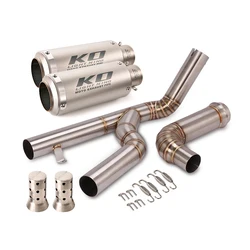 Motorcycle Exhaust Tail Mid Link Pipe Muffler Dual Outlet Tubes Removable DB Killer for KTM 1290 Super Duke R 2014 2015 2016