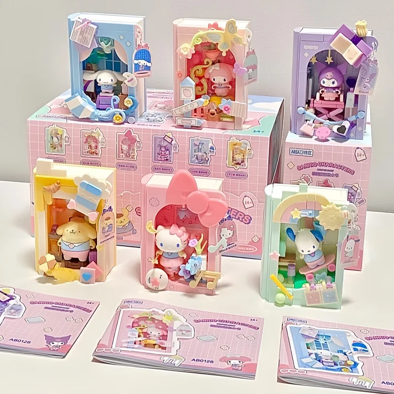 

Areax Sanrio Blind Box Hello Kitty Kuromi'S School Diary Small Particle Children Assembly Toy Model Ornament Birthday Gift Toy