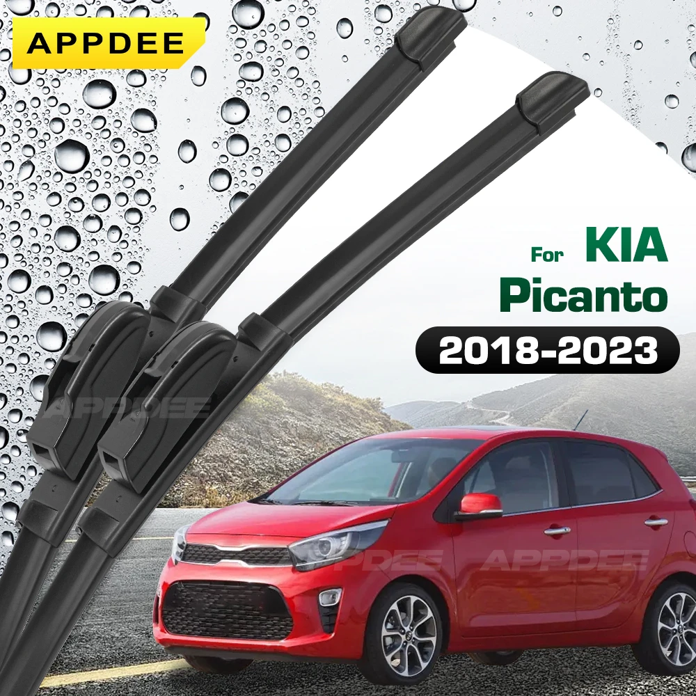 

APPDEE For KIA Picanto MK3 2018-2023 Silicone & Rubber Wiper Front Wiper Blades Windshield Windscreen Window Brushes