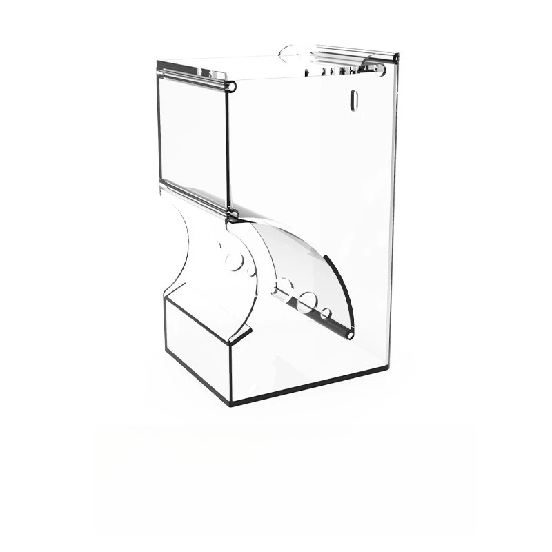 

Clear Acrylic Hamster Feeder Box Fixed Food Bowl for Squirrel Hedgehog Guinea Pig Anti Tip Automatic Dispenser Large Capacity