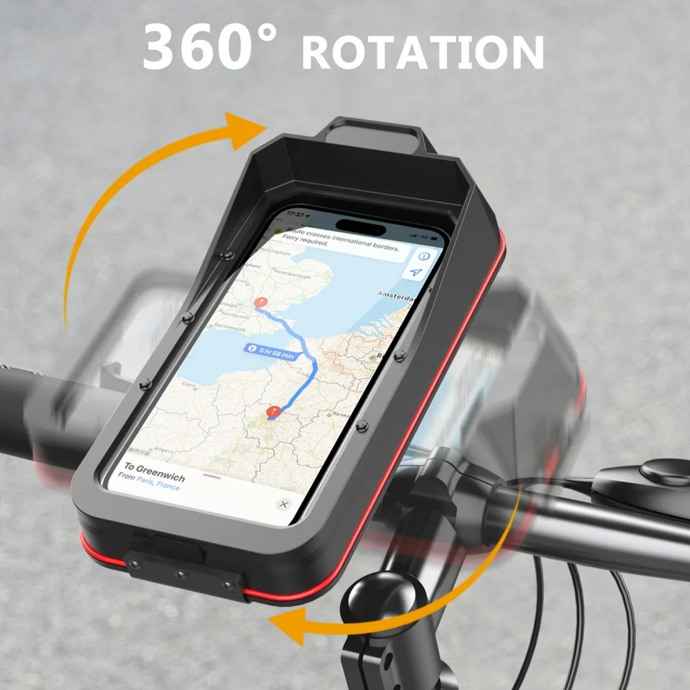 

For 4.7-7.0 inches Devices Universal Waterproof Motorcycle Bicycle Mobile Phone Holder Quick Lock Bike Scooter Handlebar Stand