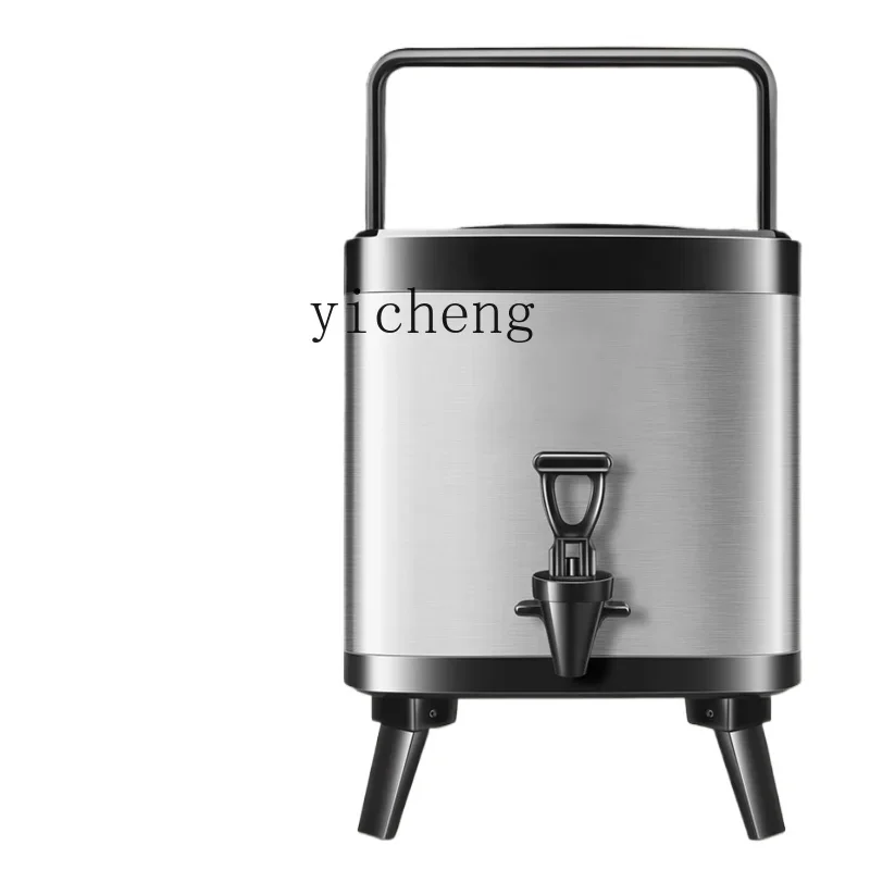 Milk Tea Thermal Insulated Bucket Commercial Large Capacity Tea Bucket Stainless Steel Square